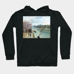 High Resolution Camille Pissarro The Louvre Afternoon Rainy Weather 1900 Hoodie